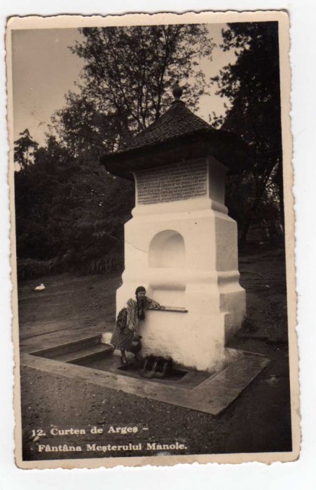 CURTEA DE ARGES FANTANA MESTERULUI MANOLE PORT POPULAR 1939 TUTUNGERIA FLORICA