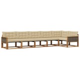 vidaXL Set de canapele de exterior cu pernă 6 pcs Natural și Bej 3381453