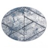 Covor modern COZY 8872 Cerc Wall, geometric, triunghiurile - structural două niveluri de l&acirc;nă albastru, cerc 100 cm, Rotund, Lana