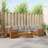 vidaXL Set de canapele de exterior 8 pcs Gri natural și deschis 3374536