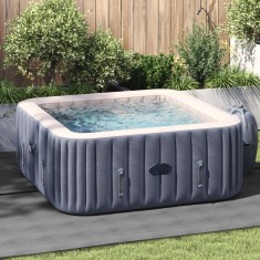 vidaXL Coperta patrata pentru piscina Gri deschis Poliester 274 x 274 cm foto