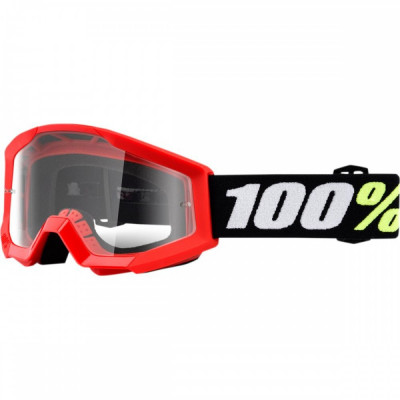 Ochelari copii ATV/cross 100% Strata Mini Grom Red, sticla clara Cod Produs: MX_NEW 26012468PE foto