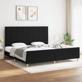 VidaXL Cadru de pat fără saltea, negru, 200x200 cm, textil