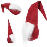 Spiridus decorativ rosu de Craciun, din fetru, 30 cm