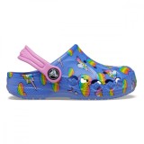 Saboți Crocs Toddler Baya Graphic Clog Albastru - Lapis/Multi, 20, 22 - 25, 27