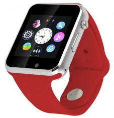 Smartwatch cu Telefon iUni A100i, BT, LCD 1.54 Inch, Camera, Rosu foto