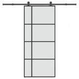 Ușă glisantă cu set feronerie, 90x205 cm, sticlă ESG/aluminiu