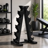 Suport gantere vertical 5 nivele, organizare fitness pentru acasa si sala