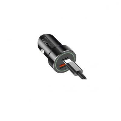 Incarcator auto XO 20w fast charger power port USB+PD negru foto