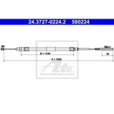 Cablu frana mana Bmw Seria 3 (E46), Ate 24372702242, parte montare : Stanga, Spate
