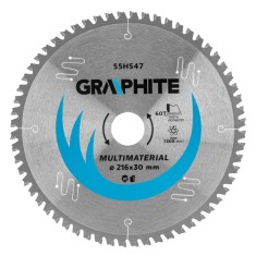 Panze (disc) ferastrau circular cu varfuri vidia, 216 x 30 mm, 60 de dinti, universal GRAPHITE 55H547 HardWork ToolsRange