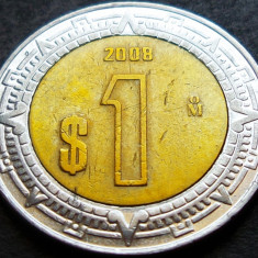 Moneda exotica- bimetal 1 NUEVO PESO - MEXIC, anul 2008 *cod 436