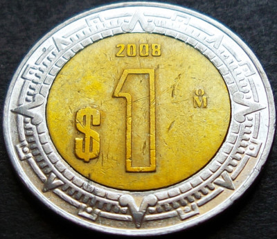 Moneda exotica- bimetal 1 NUEVO PESO - MEXIC, anul 2008 *cod 436 foto