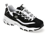 Cumpara ieftin Pantofi sport SKECHERS alb-negru, D LITES, din material textil