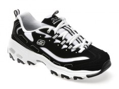 Pantofi sport SKECHERS alb-negru, D LITES, din material textil