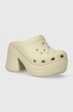 Cumpara ieftin Crocs papuci Siren Clog femei, culoarea bej, cu platforma, 208547