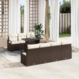 vidaXL Set de canapele pentru grădină cu pernă 8 pcs Maro Rattan poli 3357501