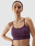 Bustieră de yoga cu susținere ușoară pentru femei - mov, 4F Sportswear