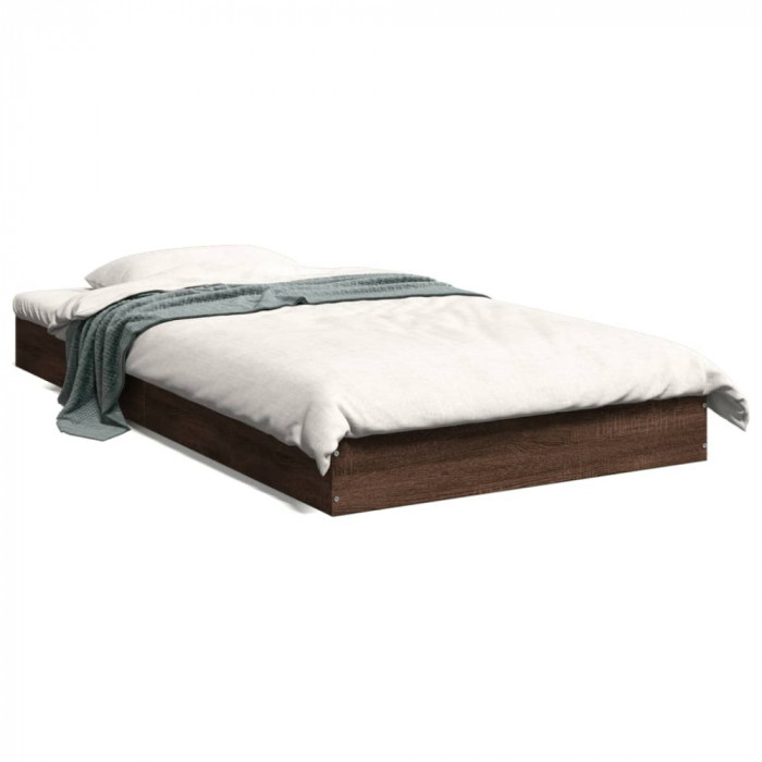 vidaXL Cadru de pat, stejar maro, 90x190 cm, lemn prelucrat