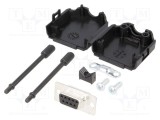 Mufă mamă D-Sub 9 PIN drept lipire pe cablu MH CONNECTORS - Kit complet
