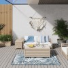 VidaXL Covor de exterior, acvamarin/alb, 80x150 cm, design reversibil 364785