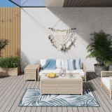 Covor de exterior, acvamarin/alb, 80x150 cm, design reversibil GartenMobel Dekor, vidaXL