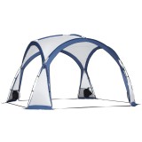 Outsunny Cort de camping d&ocirc;me pentru familie pentru 6-8 persoane cu 4 uși din plasă cu fermoar, material Oxford detașabil, c&acirc;rlig pentru lampă, sac de