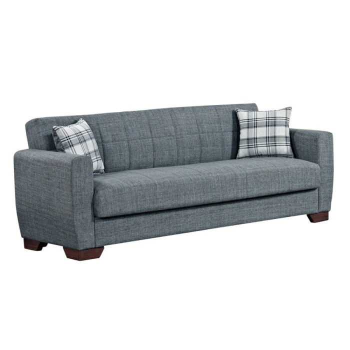 Canapea extensibila 3 locuri Barato, cu lada, gri, 213 x 72 x 80 cm, 1C