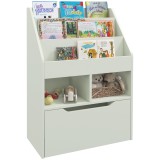 HOMCOM Raft pentru copii cu sertar, raft pentru cărți cu rafturi, 60 x 29,9 x 90 cm, Verde | Aosom Romania