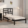 VidaXL Cadru de pat mic single, negru, 75x190 cm, lemn masiv 3105914