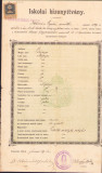 HST A209 Certificat școlar 1904 Gimnaziul Timișoara