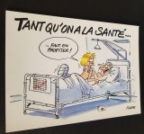 Carte poștală vintage umoristică Franța - &bdquo;Tant qu&rsquo;on a la sant&eacute;&rdquo;, desen Frapar, colecție rară, Circulata, Franta, Printata