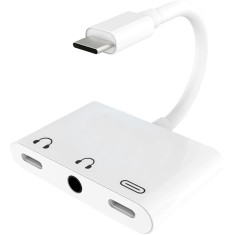 Adaptor 3 in 1 de la USB Type C la Jack Mama 3,5mm, Type C, Charging Type C foto