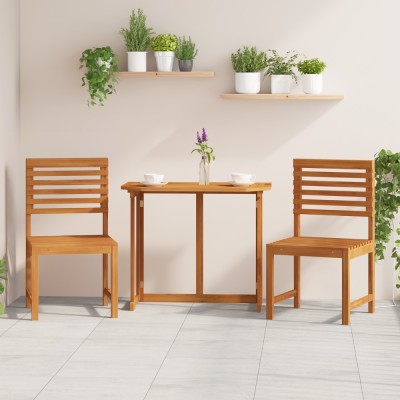 Set de 2 scaune de gradina Gossi din lemn masiv de acacia fara brate foto