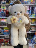 Urs alb de plus cu inima 90cm Love You