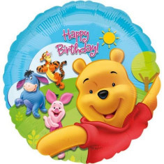 Balon folie winnie happy birthday 45 cm - marimea 140 cm