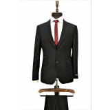 Costum barbati slim fit cu vesta Felix negru (Marime: EU/52)