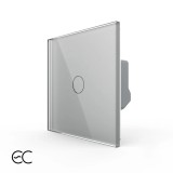 Intrerupator touch simplu Livolo ZigBee EC din sticla, gri