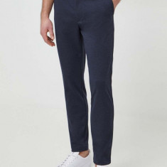 BOSS pantaloni bărbați, culoarea bleumarin, drept 50507573