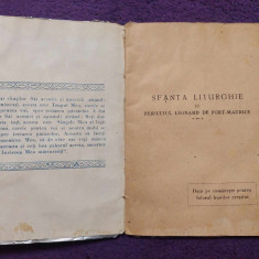 Carte/brosura veche-SFANTA LITURGHIE-Fericitul LEONARD DE PORT-MAURICE-Pt.Cresti