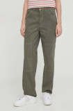 Pepe Jeans pantaloni Betsy femei, culoarea verde, drept, medium waist