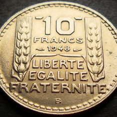 Moneda istorica 10 FRANCI / Francs - FRANTA, anul 1948 * cod 4368 = UNC