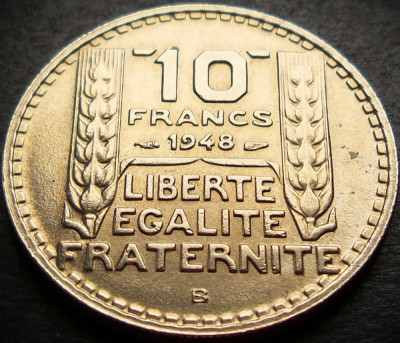 Moneda istorica 10 FRANCI / Francs - FRANTA, anul 1948 * cod 4368 = UNC foto