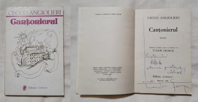 Cantonierul - Carte cu dedicatie &amp;amp; AUTOGRAF Tudor George autor Cecco Angiolieri foto