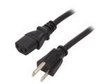 Cablu Alimentare 3x18AWG IEC C13 la NEMA 5-15 2.5m Negru