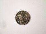 Rara! Statele Italiene/Regatul Napoleonian al Italiei 5 Soldi 1813 M argint 900,Napoleon I,diam=15 mm,greutate=1,20 grame,moneda din imagini