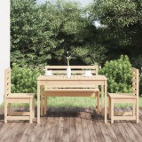 Gossi set de dining pentru gradina, 4 piese, lemn masiv de pin