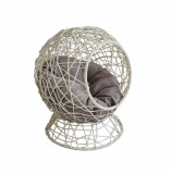 Cumpara ieftin Pat animale plastic alb perna textil gri 45 x 75 cm