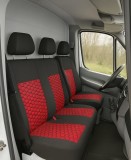 Huse pentru MERCEDES SPRINTER 2006-2018 Van Negru Rosu Piele Textile