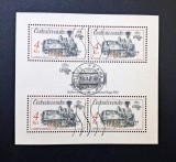 Cehoslovacia 1987 - Coliță Filatelică &bdquo;Locomotivă cu Tender Istorică 1907 / Expoziția Mondială Praga 1988&rdquo; Ștampilat - Cod: -SW13